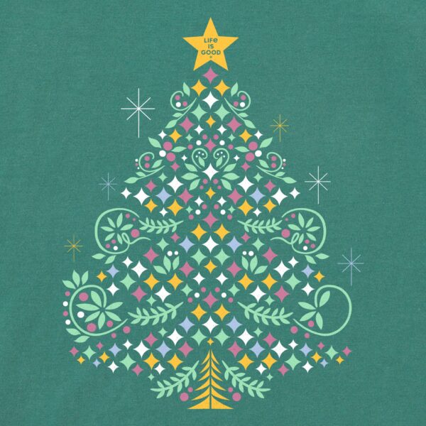 Women's Christmas Tree Sparkles Long Sleeve Crusher Vee - Image 2
