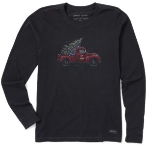Women's Christmas Tree Truck Long Sleeve Crusher Tee