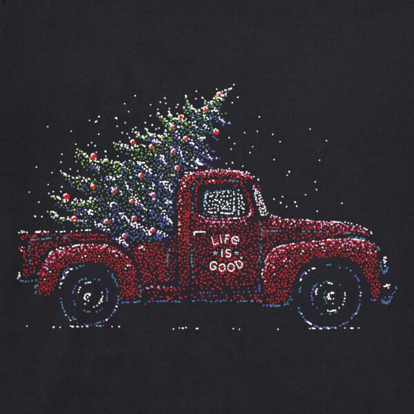 Women's Christmas Tree Truck Long Sleeve Crusher Tee - Image 2