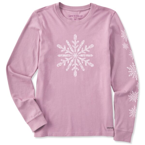 Women's Contrast Snowflake Long Sleeve Crusher Tee
