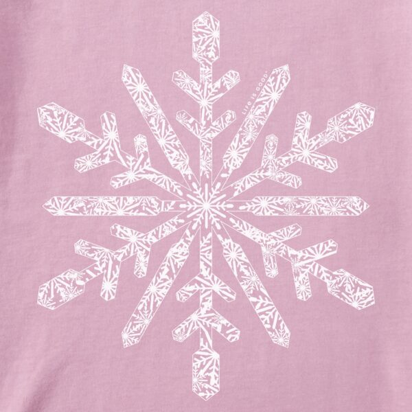 Women's Contrast Snowflake Long Sleeve Crusher Tee - Image 2
