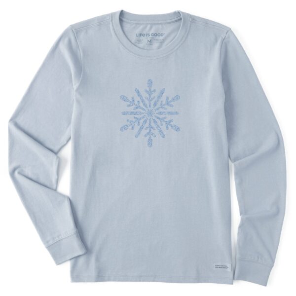 Women's Contrast Snowflake Long Sleeve Crusher Tee - Image 3