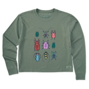 Women's Cool Bug Grid Long Sleeve Crusher Boxy Tee