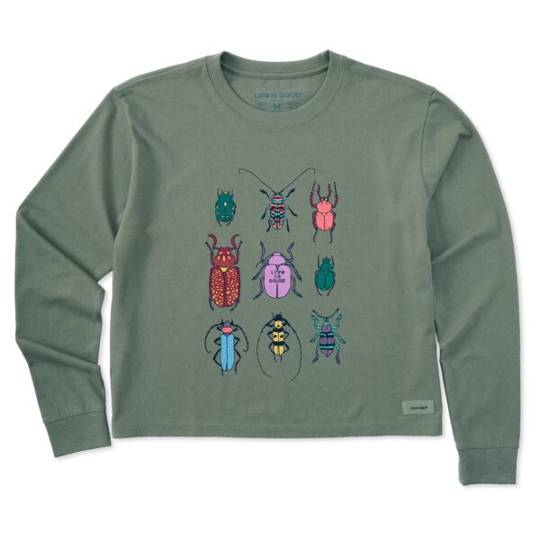 Women's Cool Bug Grid Long Sleeve Crusher Boxy Tee - Image 7