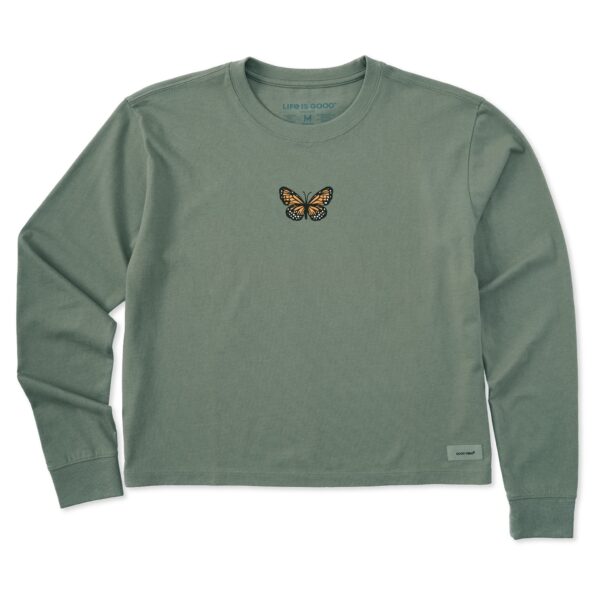 Women's Clean Butterfly Long Sleeve Crusher Boxy Tee - Image 5