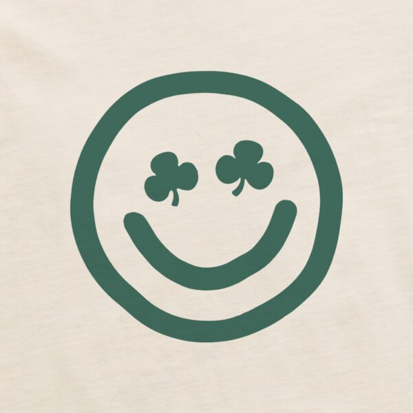 Women's Clean Clover Smile Face Long Sleeve Crusher Boxy Tee - Image 2