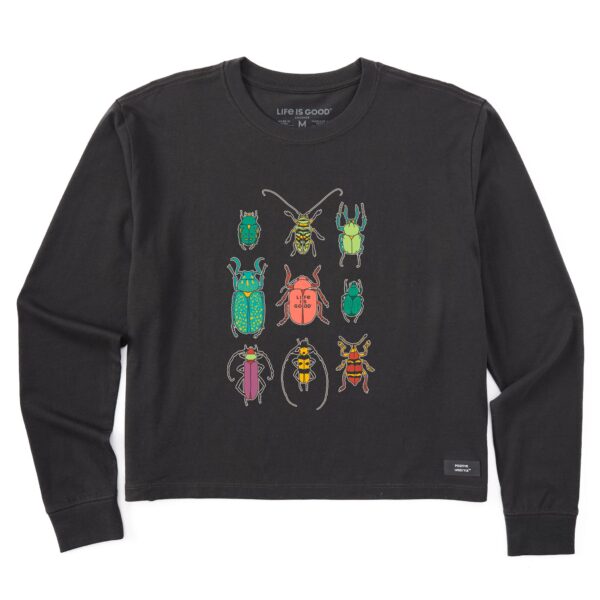 Women's Cool Bug Grid Long Sleeve Crusher Boxy Tee - Image 3