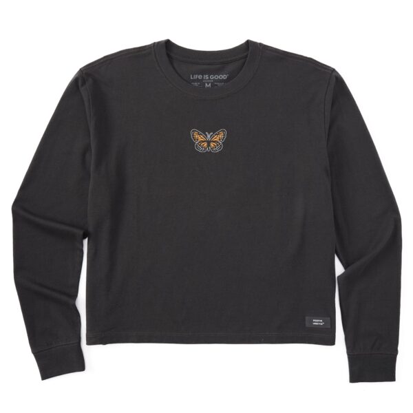 Women's Clean Butterfly Long Sleeve Crusher Boxy Tee - Image 3