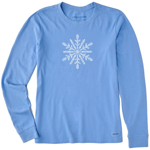 Women's Contrast Snowflake Long Sleeve Crusher Tee