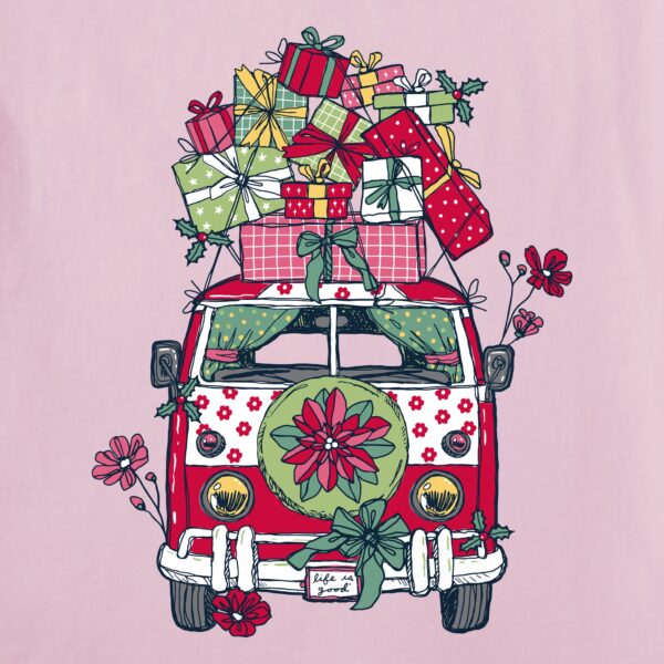 Women's Christmas Van Long Sleeve Crusher Tee - Image 2