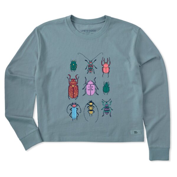 Women's Cool Bug Grid Long Sleeve Crusher Boxy Tee - Image 5