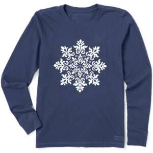 Women's Classic Snowflake Long Sleeve Crusher Tee