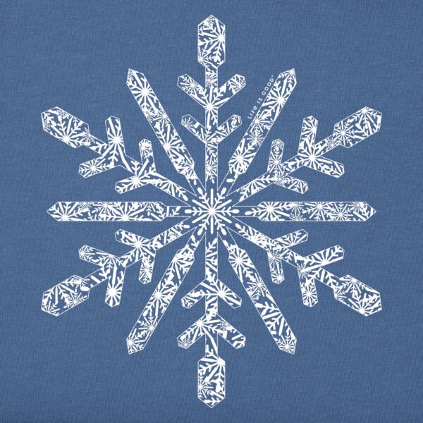 Women's Contrast Snowflake Long Sleeve Crusher Tee - Image 5