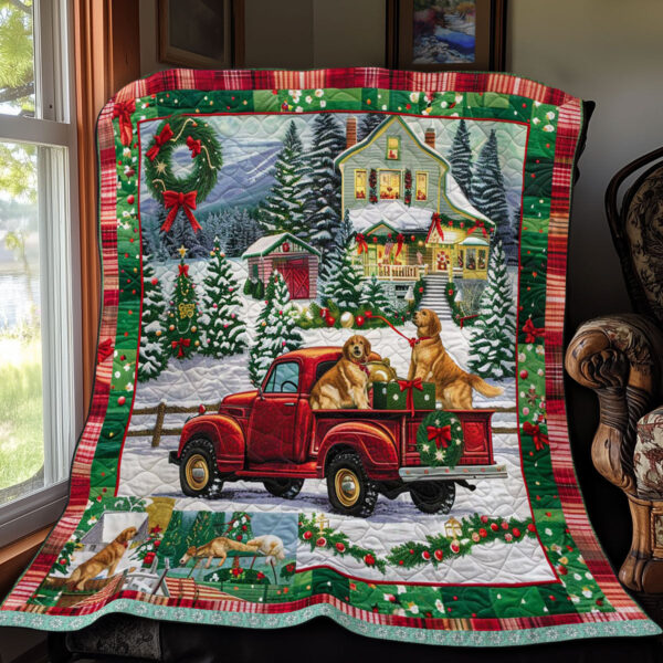 Christmas Truck Puppies WN3008050CL Quilt - Image 2