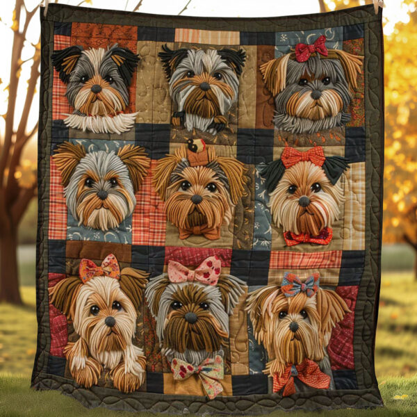 Cute Yorkshire Terrier Dogs WJ1107004CL Quilt - Image 3