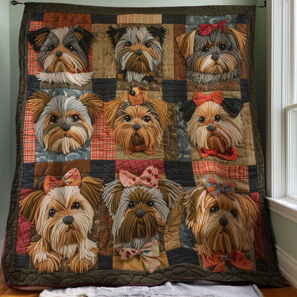 Cute Yorkshire Terrier Dogs WJ1107004CL Quilt - Image 4
