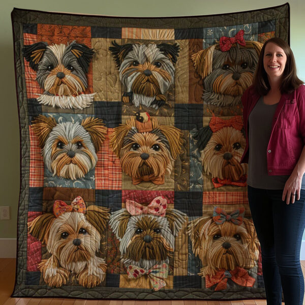 Cute Yorkshire Terrier Dogs WJ1107004CL Quilt - Image 5