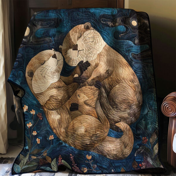 Hugging Otters Night WP2907010CL Quilt - Image 2